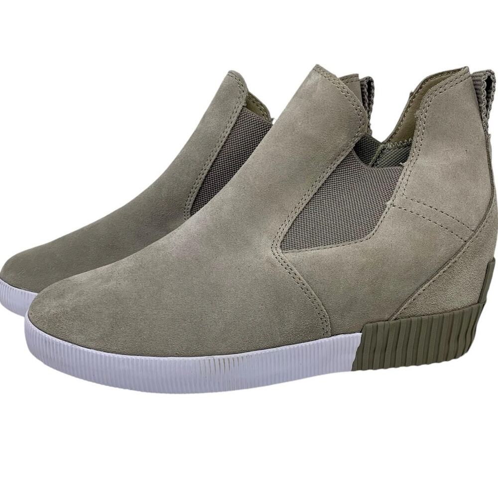 Sorel Grey Suede Out N About Wedge Boots Size 8 1/2 - Picture 4 of 5